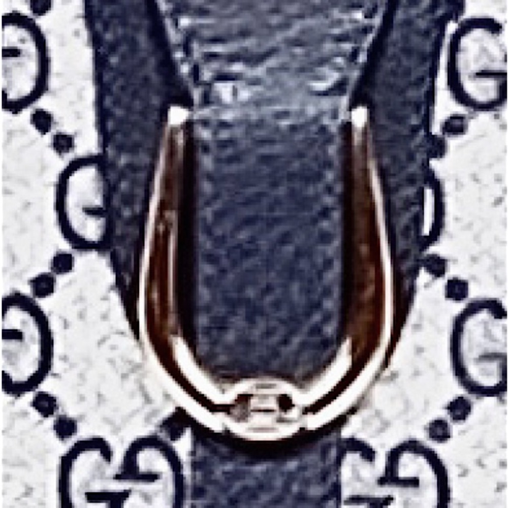 GUCCI GG Supreme Horse Bit Navy Clutch Crossbody Bag Silver Hardware DUST BAG - Picture 13 of 14